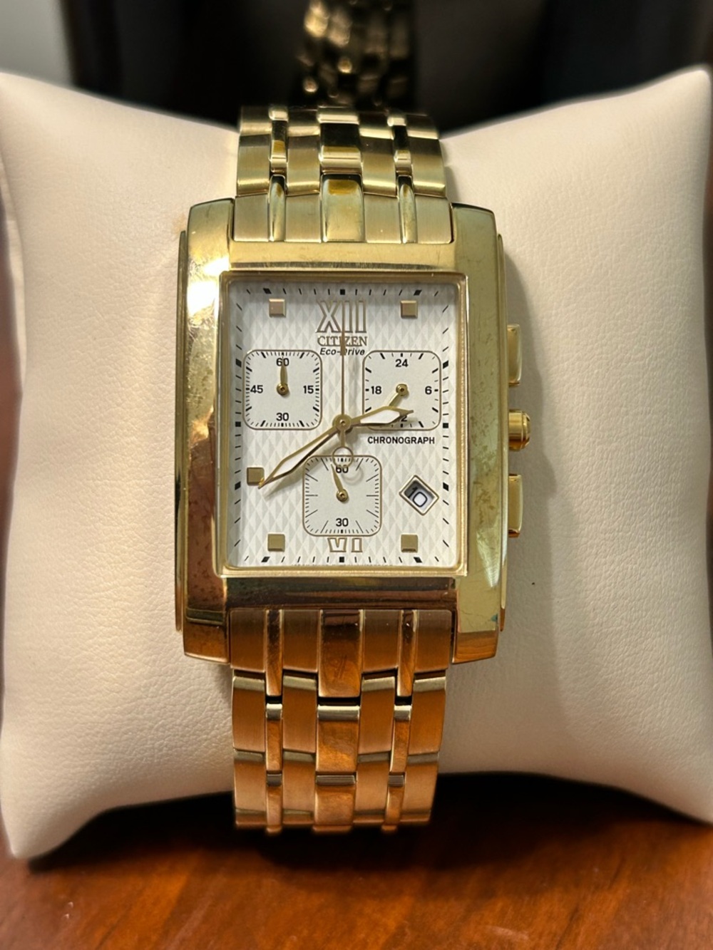 NWOT Citizen Pallidoro Watch AT0012-56A, Eco-Drive Chrono Gold-Tone Bracelet